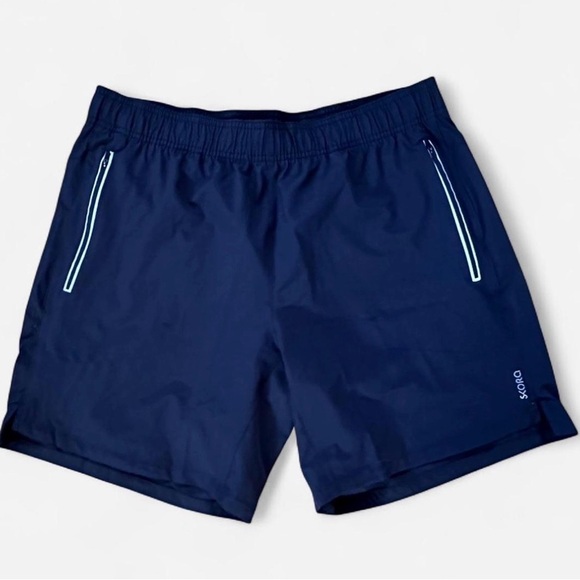 Skora Other - Skora Qwick Dry Men’s Black Athletic Running Gym Shorts Zip Pockets Sz Large